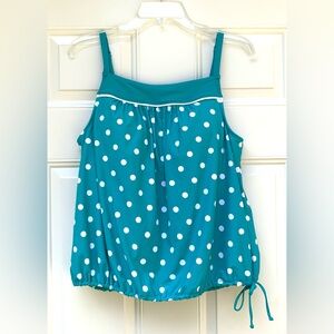 BEACH HOUSE  Women's Tankini Polka Dots Size 12 Swim Top Padded Bra Adjustable